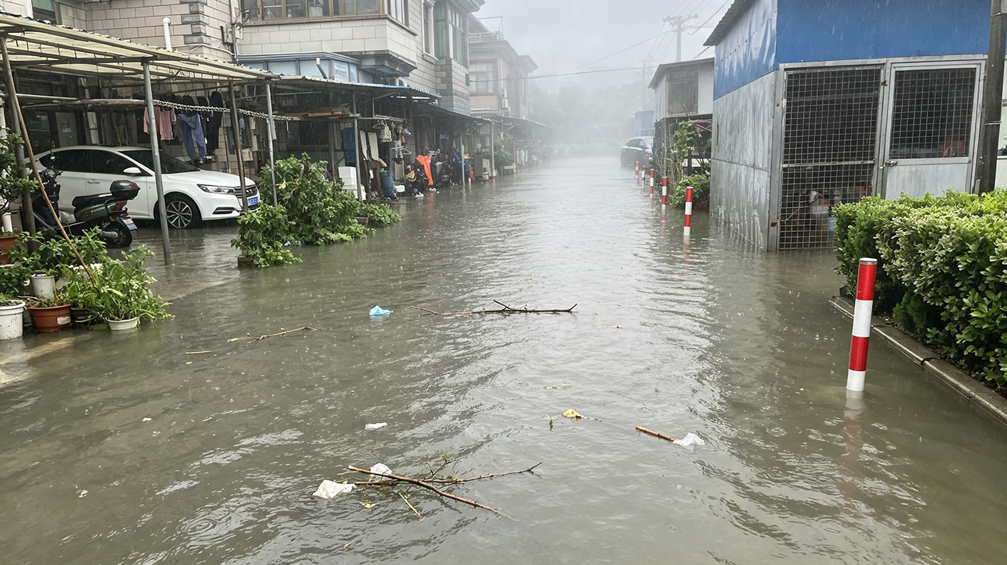 河见泵业支援上海白海豚台风后社区淹水.jpg